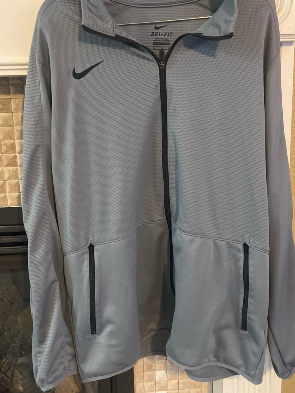 Nike Light Gray Dri-FIT Full-Zip Training Jacket